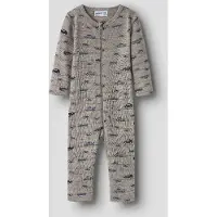Name it Schlafanzug "NBMWANG WOOL RIB NIGHTSUIT AOP NOOS" aus Wolle, mit Reißverschluss