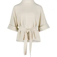 Vera Mont Klassische Bluse "Tunika-Bluse mit Bindegürtel", Damen, Gr. 44, beige (champagne sorbet), Obermaterial: 96% Polyester PES. 4% Elasthan EL., Blusen Klassische Bluse