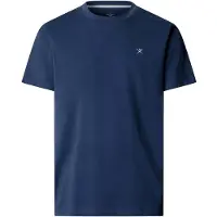 Hackett London für Herren. HM5000146 T-Shirt Logo marineblau (XS), Lässig, Baumwolle, Kurzarm