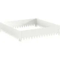 vidaXL Raseneinfassung 100 x 100 x 20 cm Stahl Weiß