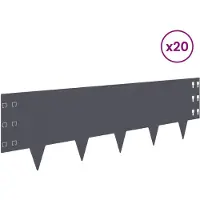 vidaXL Raseneinfassung 20 stk. 100 x 30 cm Stahl Anthrazit