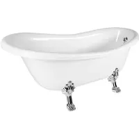 Hak RETRO freistehende Badewanne 168x76,2x70cm, weiß, Füße Chrom