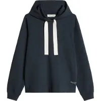 Marc O'Polo Hoodie , Damen, Gr. L, blau (martime blau), angeraute Sweatware, Obermaterial: 100% Baumwolle, relaxed fit normal, Bündchen, Sweatshirts Hoodie, relaxed mit gepeachter Oberfläche