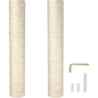 Markenlos Sisal Kratzsäule Ersatzteile - 15,7 Zoll - 2er Pack - Weiß - Inklusive Schrauben