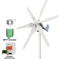 StarTech.com 3000W Windturbine - Horizontaler Windgenerator SP-3000 - 24V Off-Grid - 6 Rotorblätter Nylon - Drehstrom-Permanentmagnet - Dual MPPT Laderegler