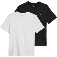 Marc O'Polo T-Shirt "T-Shirt Jersey T-Shirts Shortsleeve Kjer 2er Pack", Herren, Gr. XXL, bunt (schwarz, weiß), Obermaterial: 100% Baumwolle CO., Shirts T-Shirt