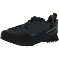 La Sportiva Boulder X Zustiegsschuhe für Damen und Herren mit griffiger Vibramsohle und Wildleder Obermaterial Carbon/Lake EU 44