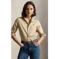 Ralph Lauren für Damen. 211A92177016 Beige Baumwoll-Twill-Hemd, Classic Fit (XL), Lässig, Baumwolle, Klassisch, Langarm