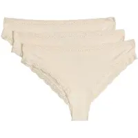Marc O'Polo Brasilslip , Damen, Gr. M, Jersey, beige (weiß), Jersey, Obermaterial: 87% Modal, 13% Elasthan, Unterhosen Brasilslip, mit zarten Spitzenabschlüssen, für Erwachsene