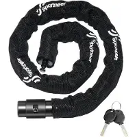 Unyqoos Kettenschloss 8 mm × 120 cm – sehr sicher, gehärteter Manganstahl, Diebstahlschutz für Fahrrad & Motorrad, inkl. 2 Schlüssel