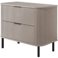 3Xeliving Stehender Badezimmerschrank mit Schubladen und Metallfüßen, B 80 cm