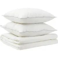 vidaXL Bettdecke und Kissen Set 3 stk. 200x240 cm Sommer 200 GSM Wolle