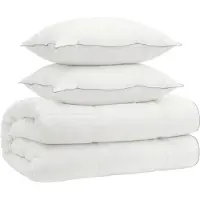 vidaXL Bettdecke und Kissen Set 3 stk. 220x240 cm 4 Jahreszeiten Wolle