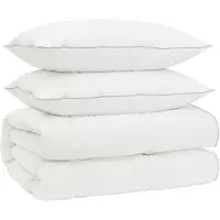 vidaXL Gänsedaunen-Bettdecken-Set 90% FULDA 3 stk. 240 x 260 cm Weiß