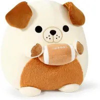 Sonstiges Plüschtier Bulldogge Hund mit Rugbyball 30cm