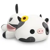 Sonstiges Plüschtier Kuh Kuscheltier Stofftier Kawaii Plüsch Kissen Spielzeug Geschenk Kinder Mädchen 23cm Schwarz
