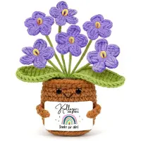 Sonstiges Gestrickte Blume Pocket Hug Lila Vergissmeinnicht Anti-Stress Geschenk Kollegin Abschied