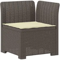Syfax 1-Sitzer Garten-Sofa mit Kissen Rattan-Look PP Hellgrau