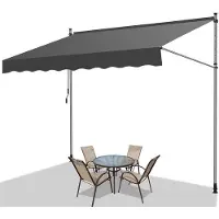 OEM Sonnenschutz-UV- und Wasserschutz für Balkon, Terrasse und Garten - flexibler Sonnenschirm 200cm Grau