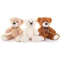 Sonstiges Teddybär Set 3 Stück 35cm weich Deko Geschenk Kinder Baby Ivory Hellbraun Dunkelbraun