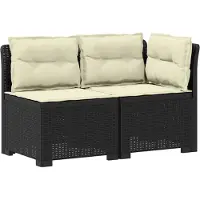 Syfax 2-Sitzer Garten-Sofa mit Kissen Rattan-Look 2-Sitzer PP