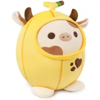Sonstiges Plüschtier Kuh Kuscheltier Stofftier Kawaii Plüsch Kissen Spielzeug Wurfkissen Gelb Banane Kuh 20cm