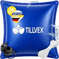 Tillvex Poolkissen Winter 2x XXL 120x120cm mit 12m Seil & Reparaturkit | Luftkissen zur Poolabdeckung frost- & chlorbeständig bis -20°C | Winterkissen inkl. Schraubventil | Kissen Überwinterung Pool