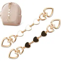 OEM Stylisches Set aus 2 Portemonnaiekettchen, kurze Kette für Geldbörsen, Gürtelverlängerung, geeignet für Handtaschen und Umhängetaschen, robustes Metall, Schwarz und Gold
