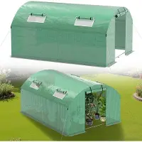 OEM Gartenhaus 4x3x2 m mit galvanisiertem Rahmen und PE-Folie - Gartenhaus mit Tür, Fenstern und Insektenschutzgitter