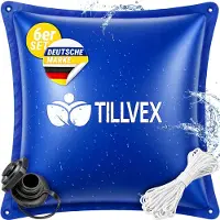 Tillvex Poolkissen Winter 6x XXL 120x120cm mit 12m Seil & Reparaturkit | Luftkissen zur Poolabdeckung frost- & chlorbeständig bis -20°C | Winterkissen inkl. Schraubventil | Kissen Überwinterung Pool