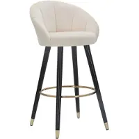 Dmora Huanca - Hocker, 55x56x104h cm Cremeweiß, Gepolstert