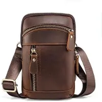 OEM Komfortable Leder Schultertas für Männer, kompakte mobile Telefon-Tasche, praktische Schultertas und vertikale Handtas.