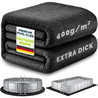Tillvex Premium Pool Unterlage Rund 270 cm - 400g/m² | Bis Ø 245 cm Pools | Geotextil Bodenplane | Poolmatte zuschneidbar Bodenschutzvlies Schwimmbecken | Reißfeste Poolunterlage Bodenschutzmatte