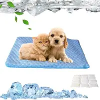 OEM Kühlmatte für Hunde und Katzen - Dauerhafte Selbstkühlmatte - Giftfreie Gel - Kühlung in heißer Sommerzeit - Blau - S-Größe