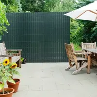 OEM Privatschirm für Garten und Balkon - 1,6x4m PVC-Sichtschutz - Gartenabsperrung & Balkonschirm - grün 1,6x4m