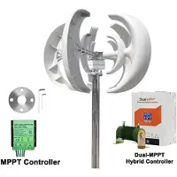 StarTech.com Laternen-Windturbine - Vertikalachse Windgenerator - 3000W Leistung - 48V System - Dual MPPT Laderegler - Niedriger Geräuschpegel - Mit Dual MPPT