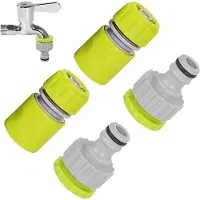 OEM Kunststoff-Anschlussset für Gartenschläuche und Leitungen - Kunststoff-Gartenschlauchadapter - Gewinde-Anschluss - Gartenschlauch-Anschluss für Wasserhähne