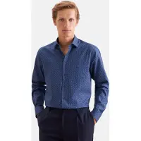 Seidensticker Businesshemd "Schwarze Rose", Herren, Gr. S (38), normale Ärmellängen, blau, 100% Baumwolle, bedruckt, regular fit, 2-Knopf-Manschette, Hemden Businesshemd, Regular 1/1 Kentkragen Druck