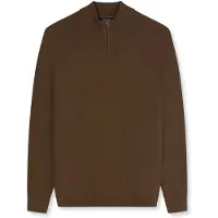 Olymp Troyer , Herren, Gr. L, schwarzbraun, Strick, Obermaterial: 100% Schurwolle, regular fit normal, Rippbündchen, Pullover Troyer, mit Stehkragen, regular fit