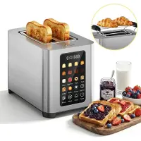 StarTech.com Toaster 2 Scheiben - Elektrischer Toaster - Touchscreen - Digitaler Timer - 6 Brotprogramme - Extra breite Schlitze - Krümelschublade - Edelstahl