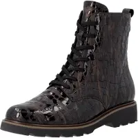 Remonte Schnürstiefelette , Damen, Gr. 38, braun (braun kombiniert), Leder, Schuhe Schnürstiefelette, Schnürboots in modischer Optik, Profilsohle