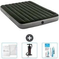 Intex Luftbett - 2 Personen - 152 x 203 x 25 cm - Grün - Spannbettuch - Pumpe en Reperaturset
