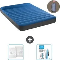 Intex Airbed - Doppelbett - 137 x 191 x 22 cm - Blau - Inklusive Pumpe - Spannbettuch en Reperaturset