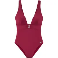 LASCANA Badeanzug , Damen, Gr. 38, Cup C/D, blau (rot), Recycling-Polyamid, unifarben, Badeanzüge Badeanzug, mit Zierdetail im Ausschnitt