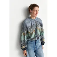 Rich & royal Langarmbluse floralem Bordürenprint