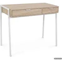 Akord Computerschreibtisch im Industrial-Stil Sonoma Eiche ZENTIA 100 cm 2 Schubladen Weiße Beine