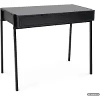 Akord Computerschreibtisch im Industrial-Stil Schwarz ZENTIA 100 cm 2 Schubladen Schwarze Beine