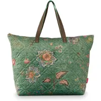 Pip studio Reisetasche Schultertasche Tilda Tote Bag Mumbai Morning Green dunkelgrün