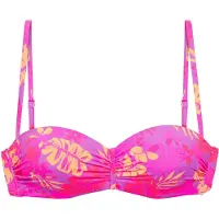 Venice beach Bügel-Bandeau-Bikini-Top "Kaitlyn", Damen, Gr. 38, Cup D, pink (flieder, pink), Recycling-Polyamid, bedruckt, Bikini-Oberteile Bügel-Bandeau-Bikini-Top, mit floralem Allover-Print