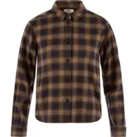 Fjällräven övik Boxy Flannel Shirt W black-wood brown (550-265) XXS